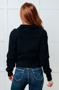 Under Her Spell Half Zip Pullover in Black-Tops-Villari Chic, women's online fashion boutique in Severna, Maryland