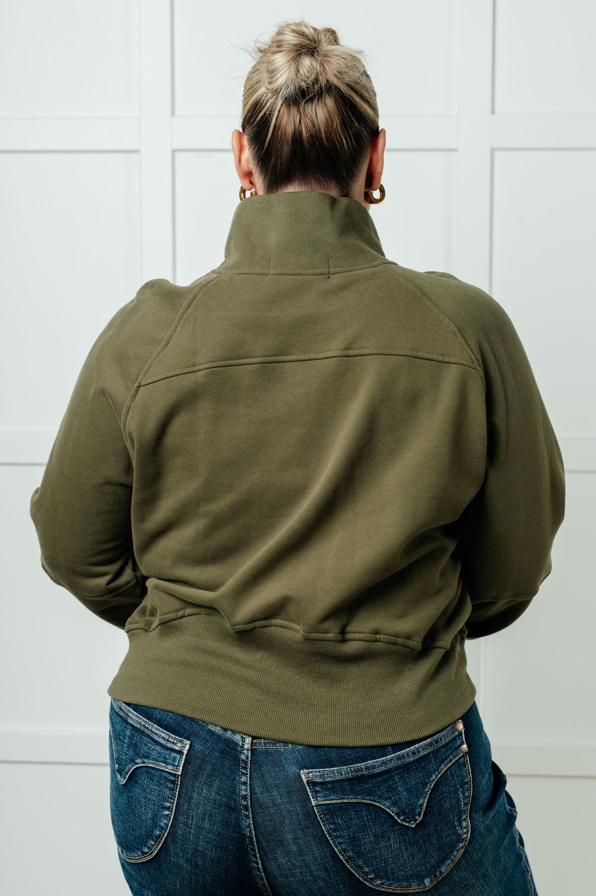 Under Her Spell Half Zip Pullover in Green-Tops-Villari Chic, women's online fashion boutique in Severna, Maryland