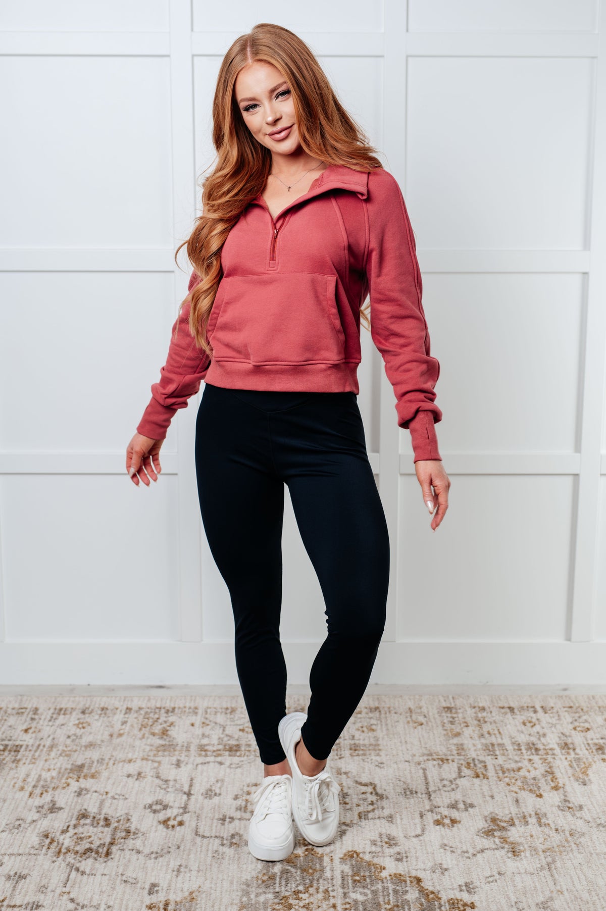 Under Her Spell Half Zip Pullover in Mauve-Tops-Villari Chic, women's online fashion boutique in Severna, Maryland