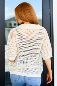 Under The Boardwalk Fishnet Collared Top-Tops-Villari Chic, women's online fashion boutique in Severna, Maryland