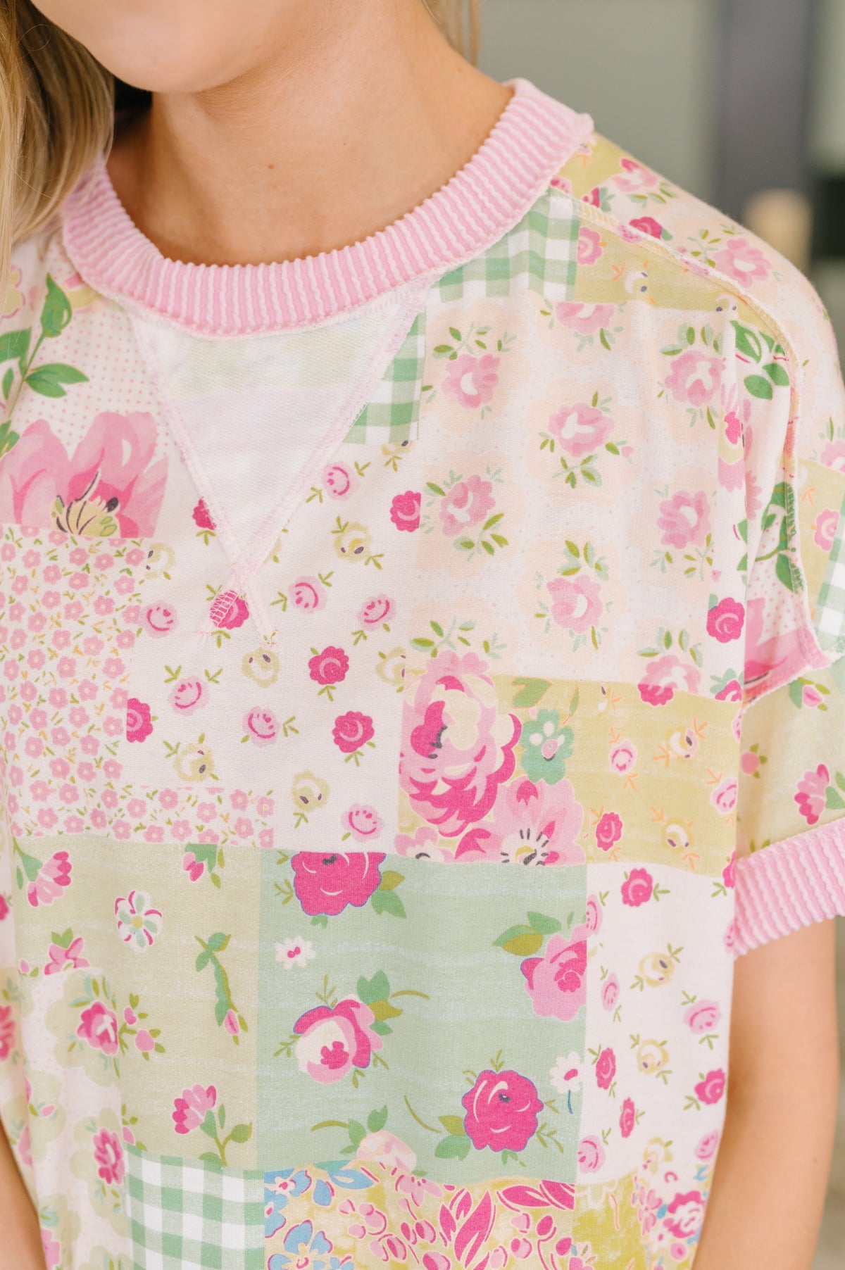 Until Tomorrow Patchwork Relaxed Tee-Womens-Villari Chic, women's online fashion boutique in Severna, Maryland