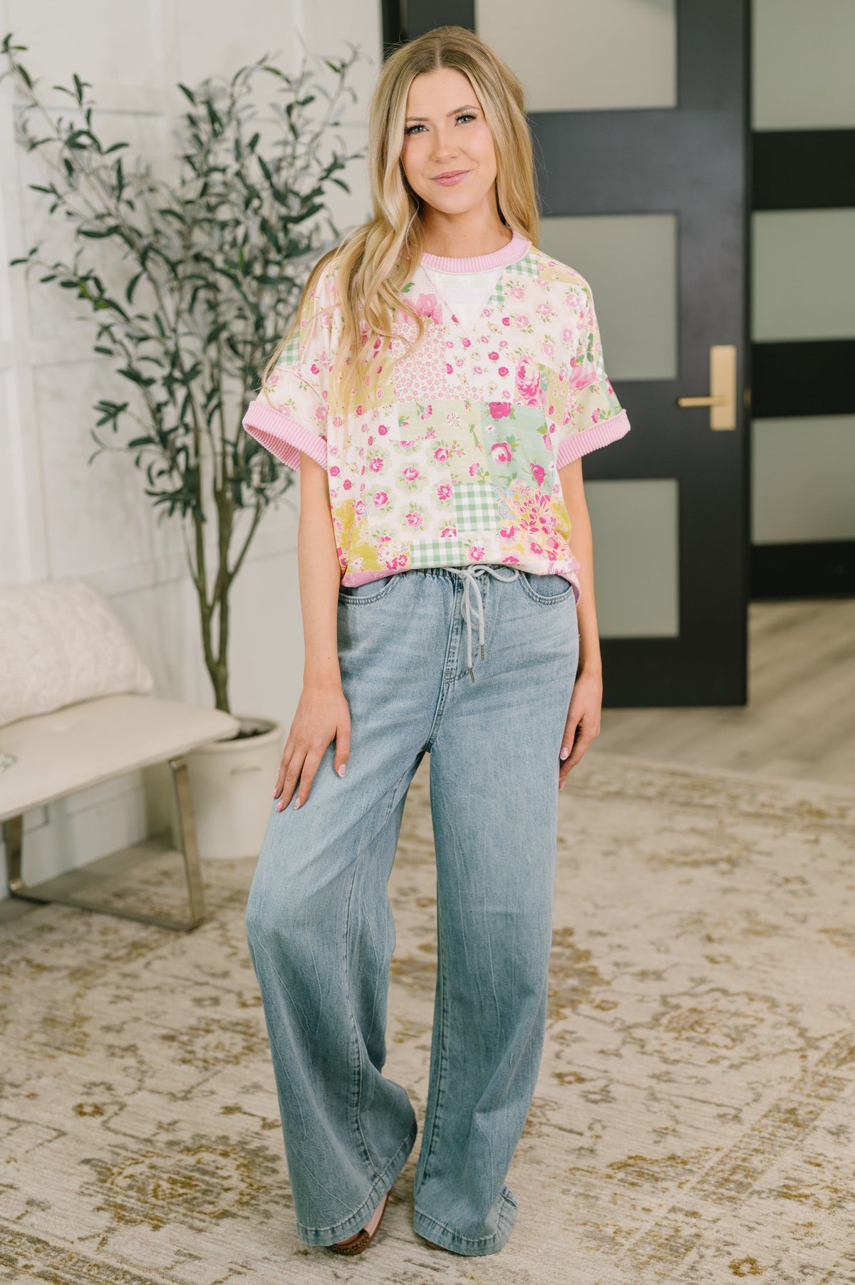 Until Tomorrow Patchwork Relaxed Tee-Womens-Villari Chic, women's online fashion boutique in Severna, Maryland