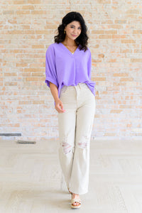 Up For Anything V-Neck Blouse in Lavender-Tops-Villari Chic, women's online fashion boutique in Severna, Maryland