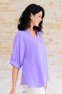 Up For Anything V-Neck Blouse in Lavender-Tops-Villari Chic, women's online fashion boutique in Severna, Maryland