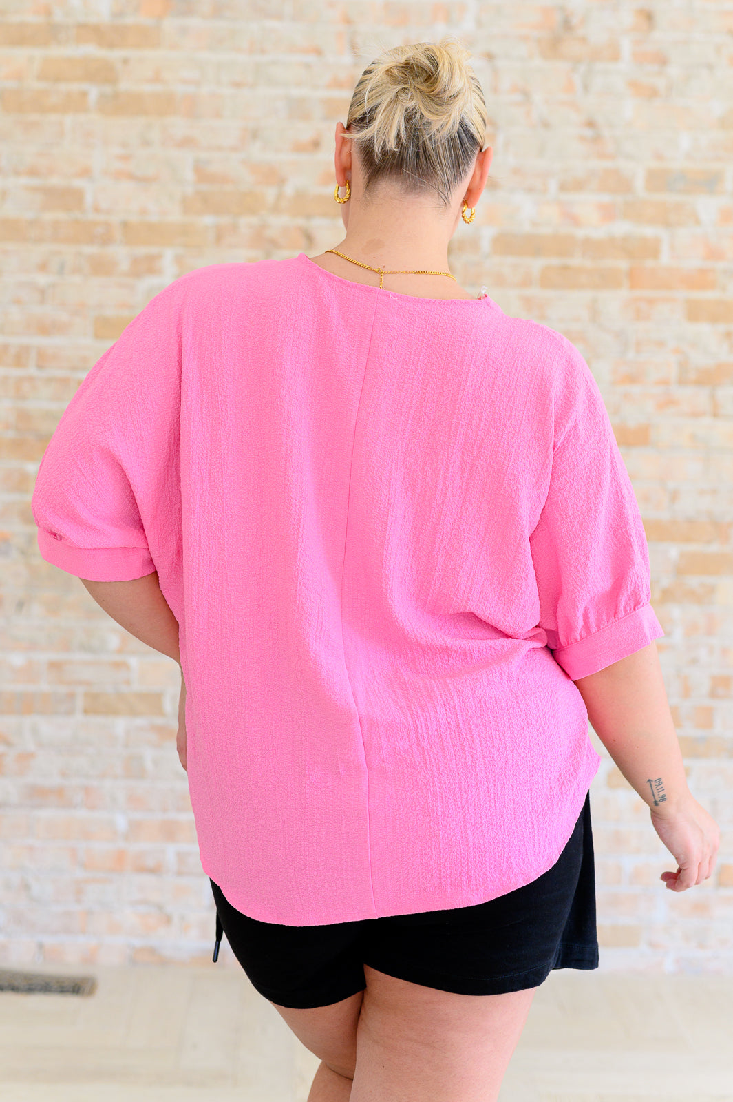 Up For Anything V-Neck Blouse in Pink-Tops-Villari Chic, women's online fashion boutique in Severna, Maryland