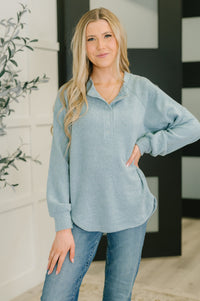 Urban Flux Scooped Hi-Low Long Pullover in Blue Grey-Womens-Villari Chic, women's online fashion boutique in Severna, Maryland