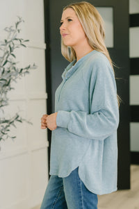 Urban Flux Scooped Hi-Low Long Pullover in Blue Grey-Womens-Villari Chic, women's online fashion boutique in Severna, Maryland