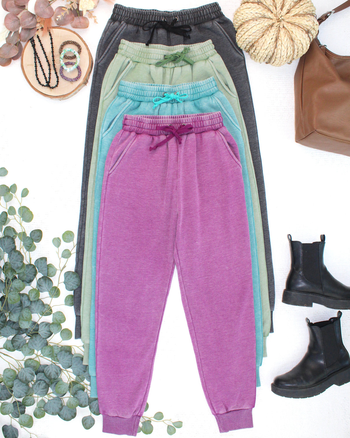 Vintage Wash Joggers - Olive-bottoms-Villari Chic, women's online fashion boutique in Severna, Maryland