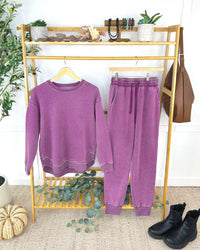 Vintage Wash Joggers - Purple-bottoms-Villari Chic, women's online fashion boutique in Severna, Maryland