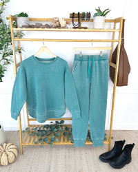 Vintage Wash Joggers - Teal-bottoms-Villari Chic, women's online fashion boutique in Severna, Maryland