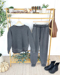 Vintage Wash Joggers - Black-bottoms-Villari Chic, women's online fashion boutique in Severna, Maryland