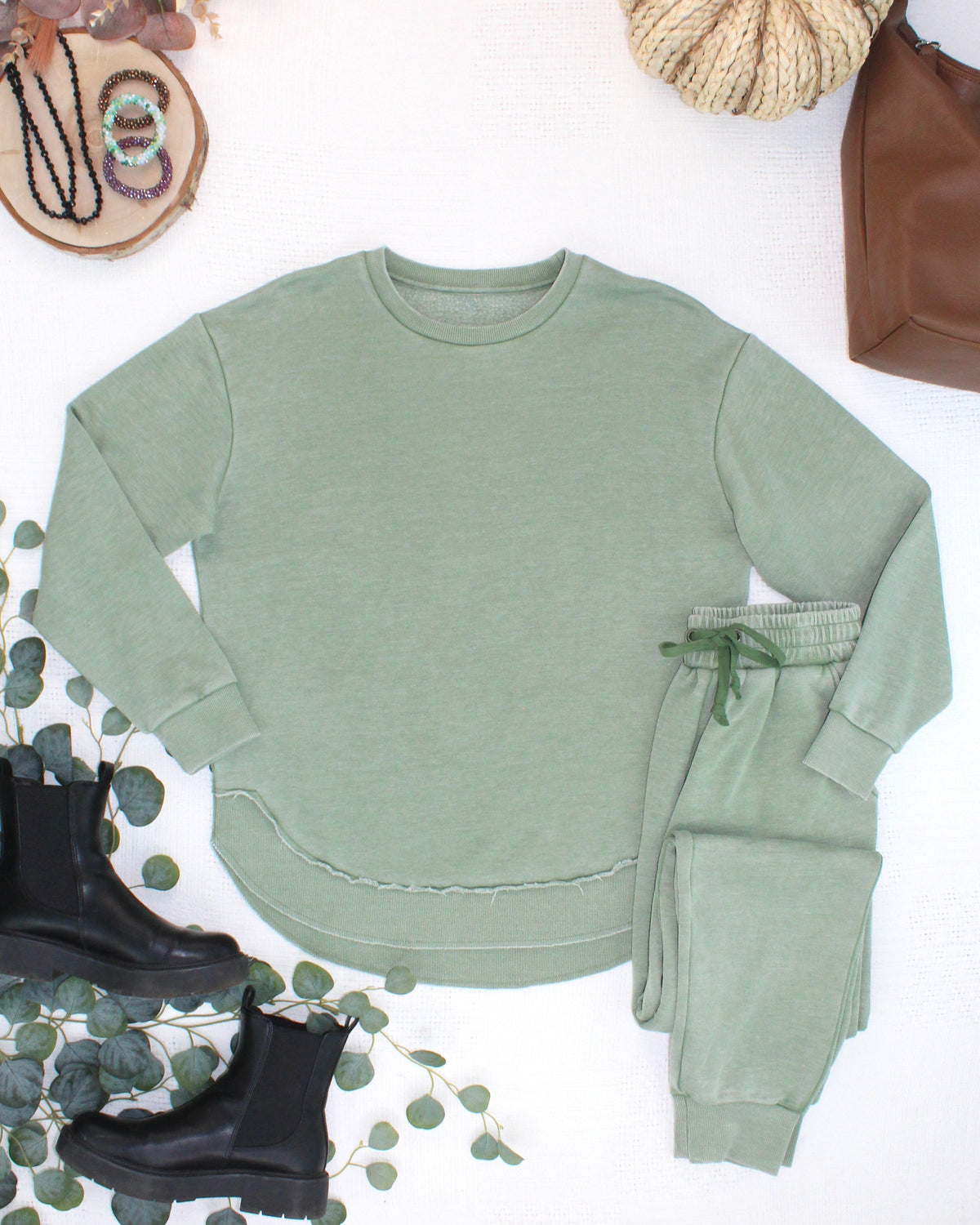 Vintage Wash Joggers - Olive-bottoms-Villari Chic, women's online fashion boutique in Severna, Maryland
