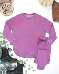 Vintage Wash Joggers - Purple-bottoms-Villari Chic, women's online fashion boutique in Severna, Maryland