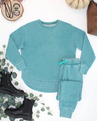 Vintage Wash Joggers - Teal-bottoms-Villari Chic, women's online fashion boutique in Severna, Maryland