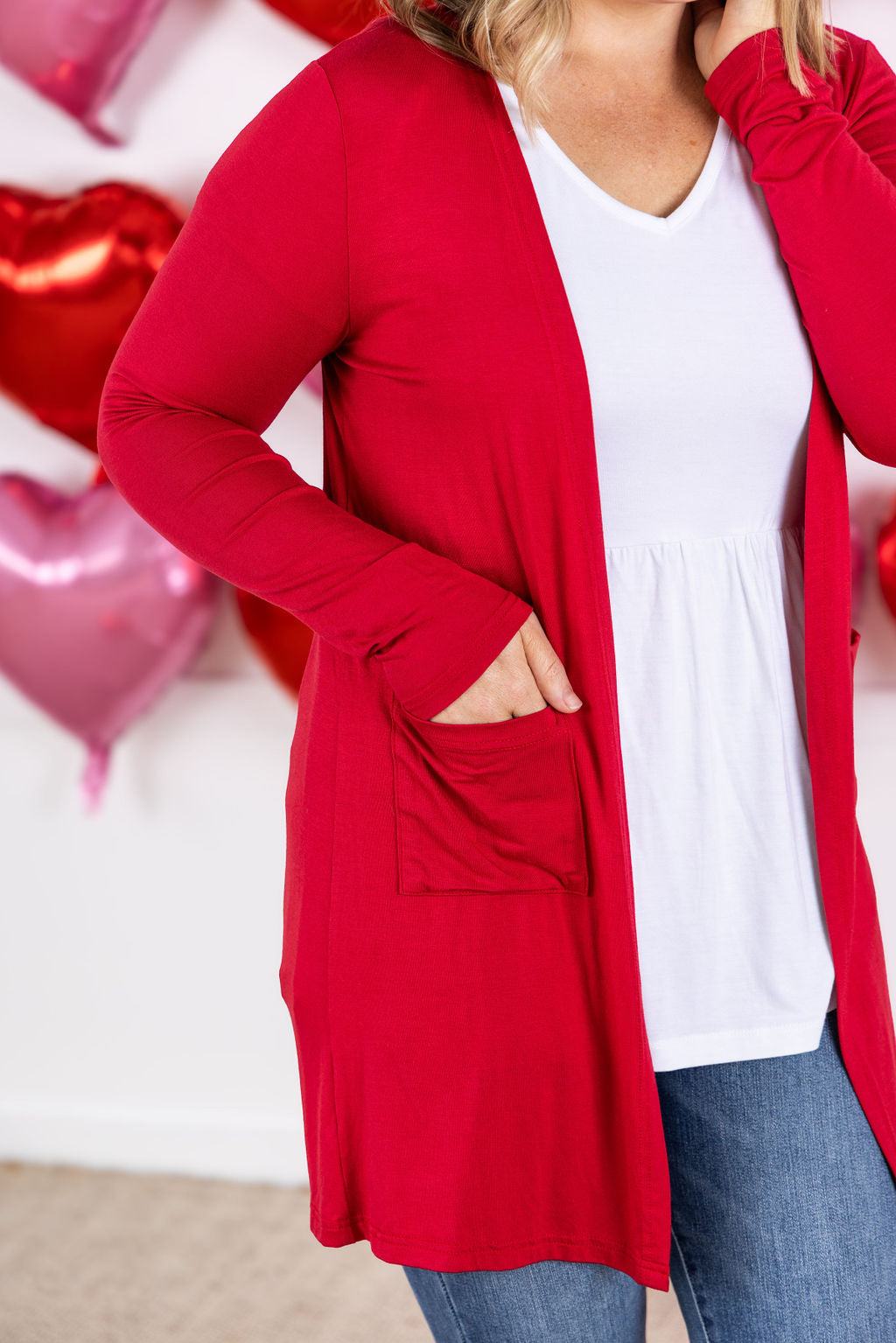 Classic Cardigan - Red-Cardigan-Villari Chic, women's online fashion boutique in Severna, Maryland