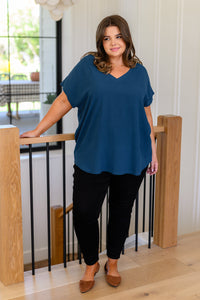 Very Much Needed V-Neck Top in Teal-Tops-Villari Chic, women's online fashion boutique in Severna, Maryland
