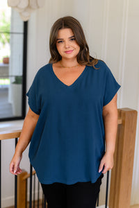 Very Much Needed V-Neck Top in Teal-Tops-Villari Chic, women's online fashion boutique in Severna, Maryland