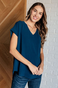 Very Much Needed V-Neck Top in Teal-Tops-Villari Chic, women's online fashion boutique in Severna, Maryland