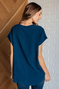 Very Much Needed V-Neck Top in Teal-Tops-Villari Chic, women's online fashion boutique in Severna, Maryland