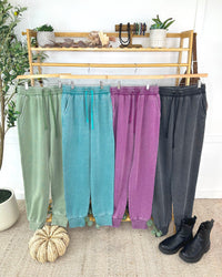 Vintage Wash Joggers - Olive-bottoms-Villari Chic, women's online fashion boutique in Severna, Maryland