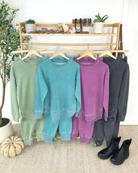 Vintage Wash Joggers - Teal-bottoms-Villari Chic, women's online fashion boutique in Severna, Maryland