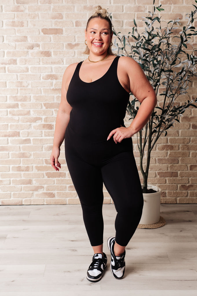 Way to Push Active Bodysuit in Black-Bodysuits-Villari Chic, women's online fashion boutique in Severna, Maryland
