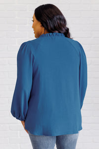 We Believe Keyhole Tie Detail Blouse-Blouses-Villari Chic, women's online fashion boutique in Severna, Maryland