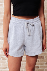 We're Only Getting Better Drawstring Shorts in Grey-Athleisure-Villari Chic, women's online fashion boutique in Severna, Maryland