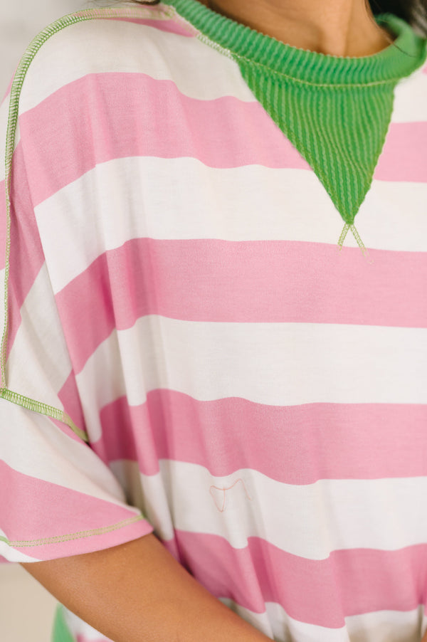 What's a Girl to Do Contrast Trim Relaxed Top-Womens-Villari Chic, women's online fashion boutique in Severna, Maryland