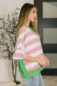 What's a Girl to Do Contrast Trim Relaxed Top-Womens-Villari Chic, women's online fashion boutique in Severna, Maryland
