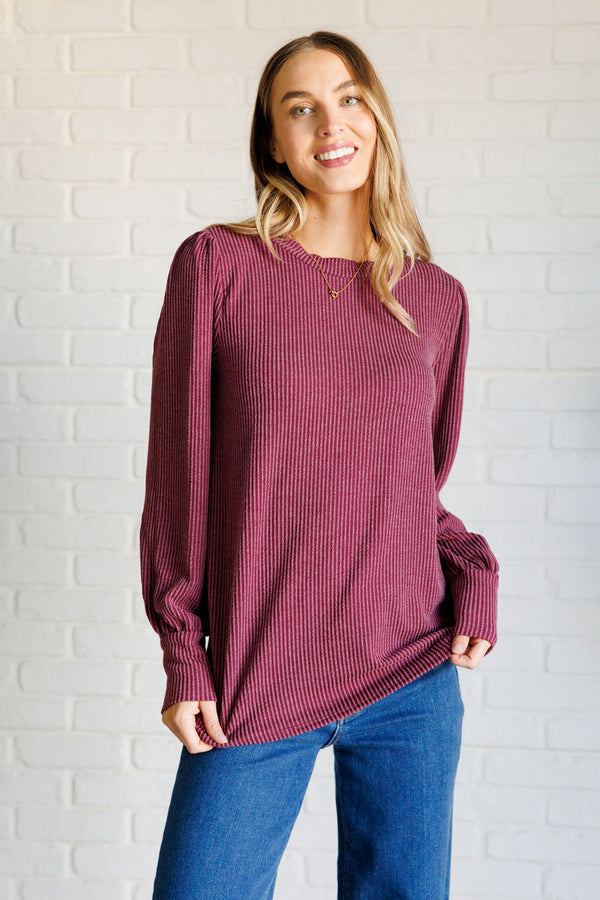 When the Sun Goes Down Mineral Wash Ribbed Knit Top in Wine-Tops-Villari Chic, women's online fashion boutique in Severna, Maryland