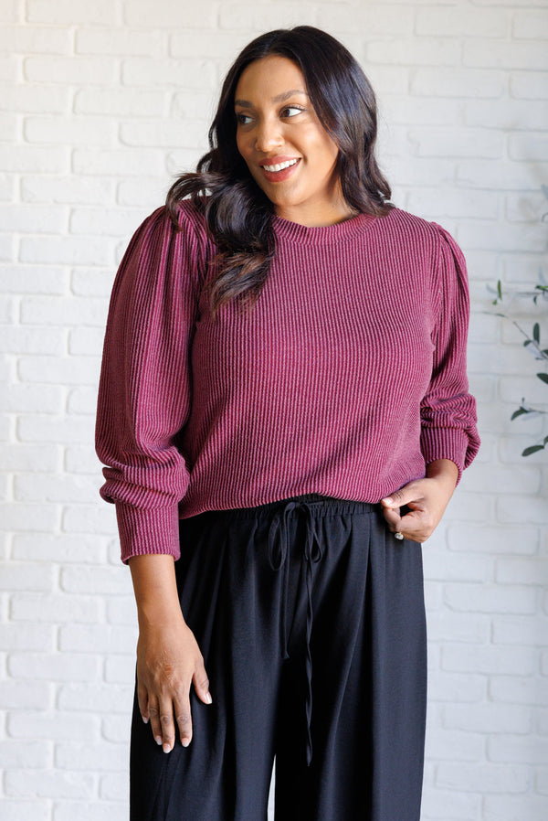 When the Sun Goes Down Mineral Wash Ribbed Knit Top in Wine-Tops-Villari Chic, women's online fashion boutique in Severna, Maryland