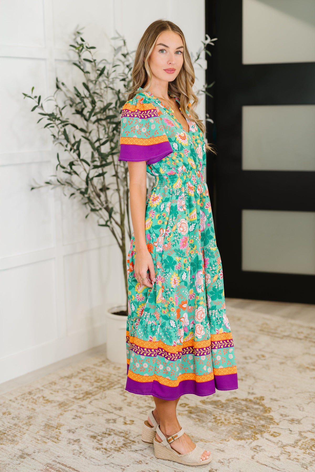 Wildflower Wish Gathered Tier Dress in Mint-Womens-Villari Chic, women's online fashion boutique in Severna, Maryland