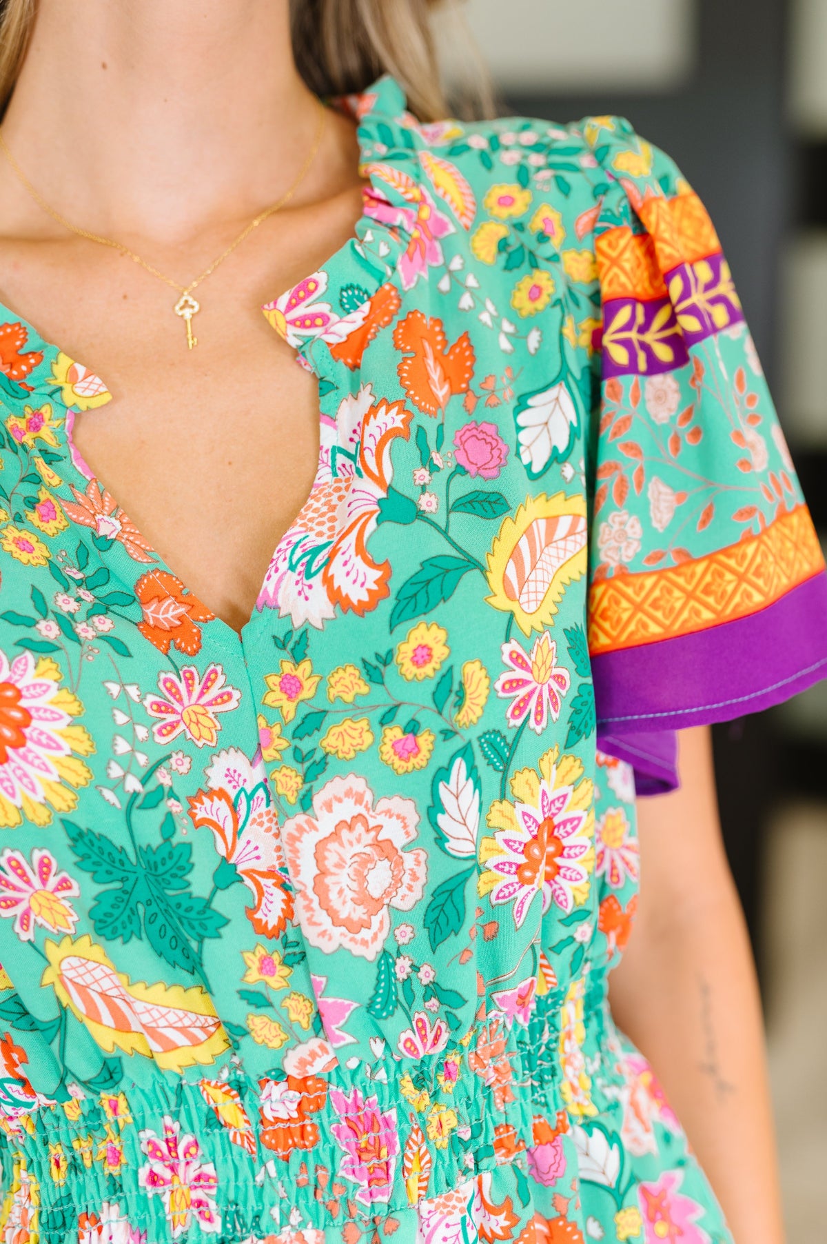 Wildflower Wish Gathered Tier Dress in Mint-Womens-Villari Chic, women's online fashion boutique in Severna, Maryland