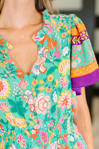 Wildflower Wish Gathered Tier Dress in Mint-Womens-Villari Chic, women's online fashion boutique in Severna, Maryland