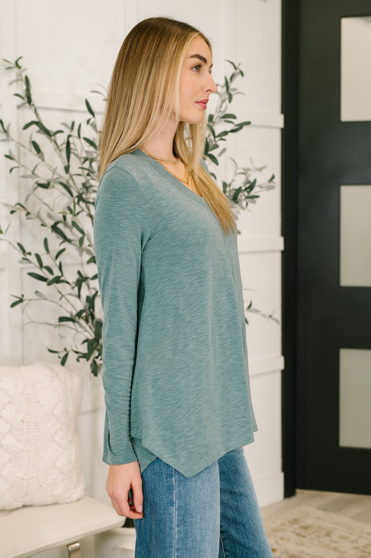 Wind off the Sea V-Neck Relaxed Top-Womens-Villari Chic, women's online fashion boutique in Severna, Maryland