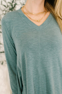 Wind off the Sea V-Neck Relaxed Top-Womens-Villari Chic, women's online fashion boutique in Severna, Maryland
