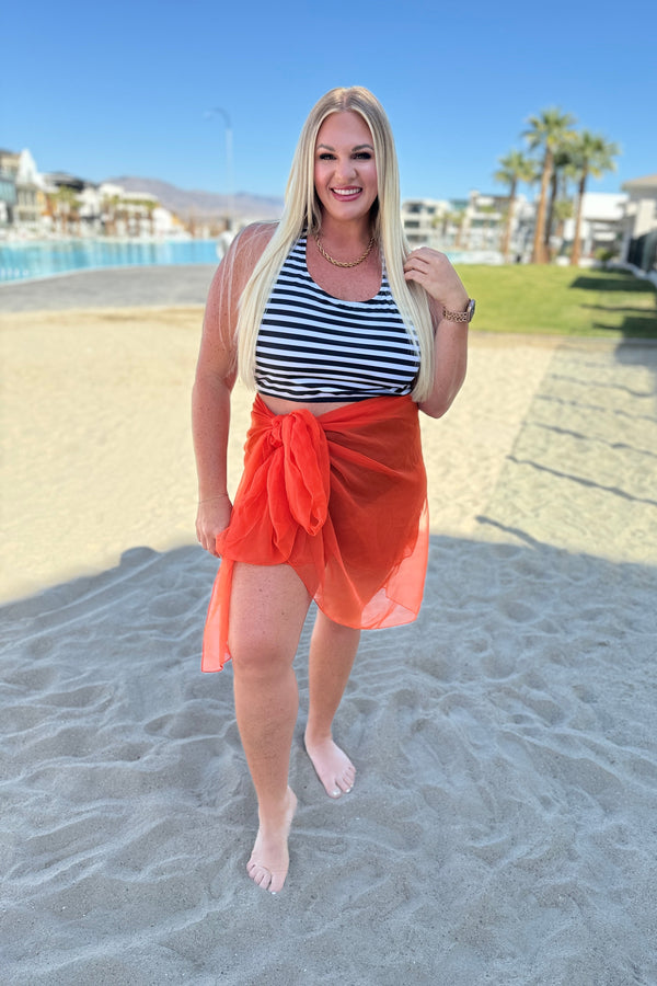 Wrapped In Summer Versatile Swim Cover in Orange-Swimwear-Villari Chic, women's online fashion boutique in Severna, Maryland