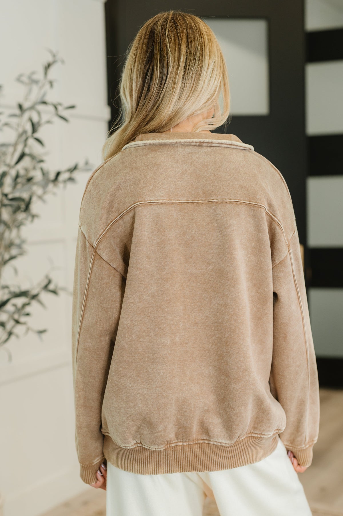 You Should Know Half Zip Pullover in Deep Camel-Womens-Villari Chic, women's online fashion boutique in Severna, Maryland
