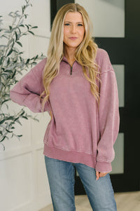 You Should Know Half Zip Pullover in Light Rose-Womens-Villari Chic, women's online fashion boutique in Severna, Maryland