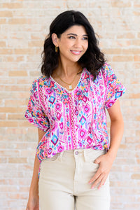 Yours Truly, V-Neck Top in Magenta-Tops-Villari Chic, women's online fashion boutique in Severna, Maryland