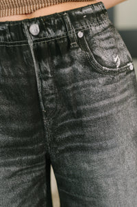 Zenim Printed High Waisted Shorts in Charcoal-Womens-Villari Chic, women's online fashion boutique in Severna, Maryland