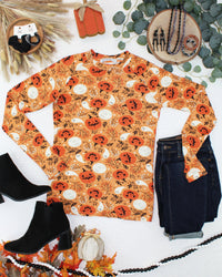 Blair Long Sleeve Top - Spooky Autumn-Tops-Villari Chic, women's online fashion boutique in Severna, Maryland