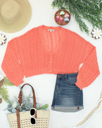 Callie Cropped Cardigan - Melon-Cardigan-Villari Chic, women's online fashion boutique in Severna, Maryland