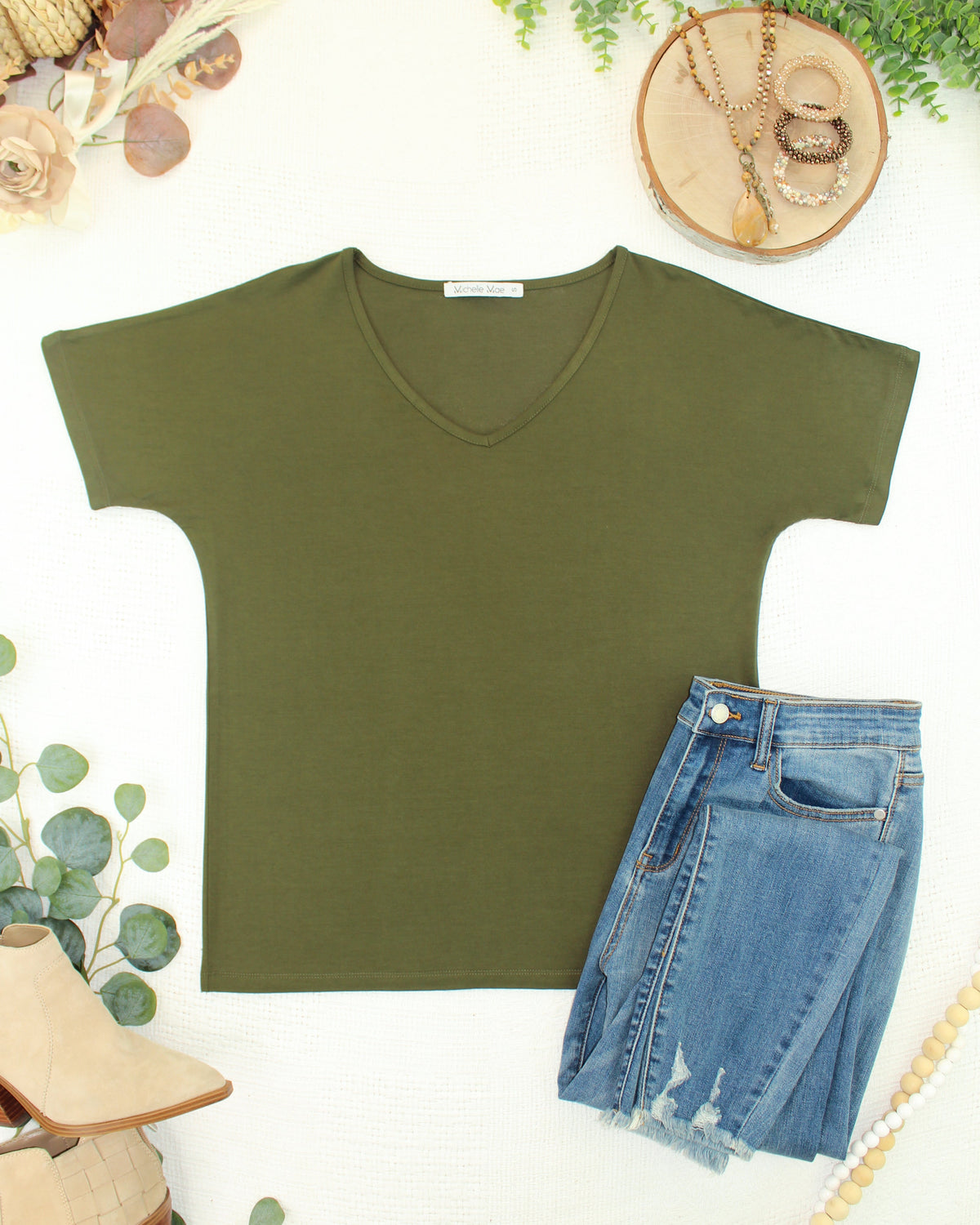 Chloe Cozy Top - Dark Olive-Tops-Villari Chic, women's online fashion boutique in Severna, Maryland