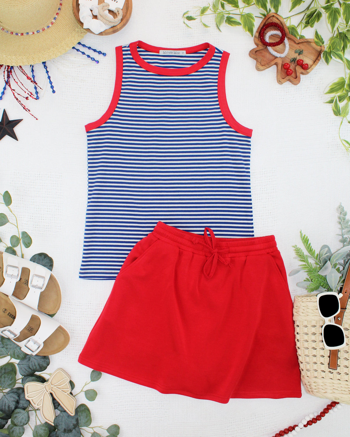 Serena Luxe Skort - Red-skirts-Villari Chic, women's online fashion boutique in Severna, Maryland