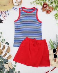 Serena Luxe Skort - Red-skirts-Villari Chic, women's online fashion boutique in Severna, Maryland