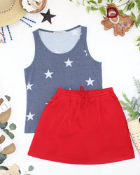Faded Navy Stars Tank Crew Neck-tank-Villari Chic, women's online fashion boutique in Severna, Maryland