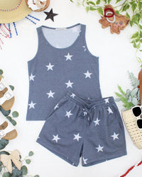 Faded Navy Stars Tank Crew Neck-tank-Villari Chic, women's online fashion boutique in Severna, Maryland