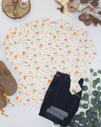 Blair Long Sleeve Top - Harvest Bows-Tops-Villari Chic, women's online fashion boutique in Severna, Maryland